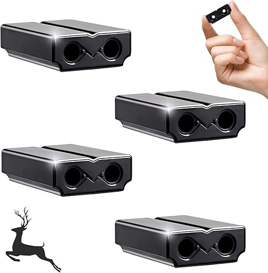 Deer Whistles for Car - Deer Horn for Vehicles, Trunks, Motorcycle, SUV, Deer Deterrent Warning Devices Animal Alert for Cars with Extra Tapes(4 Pack)