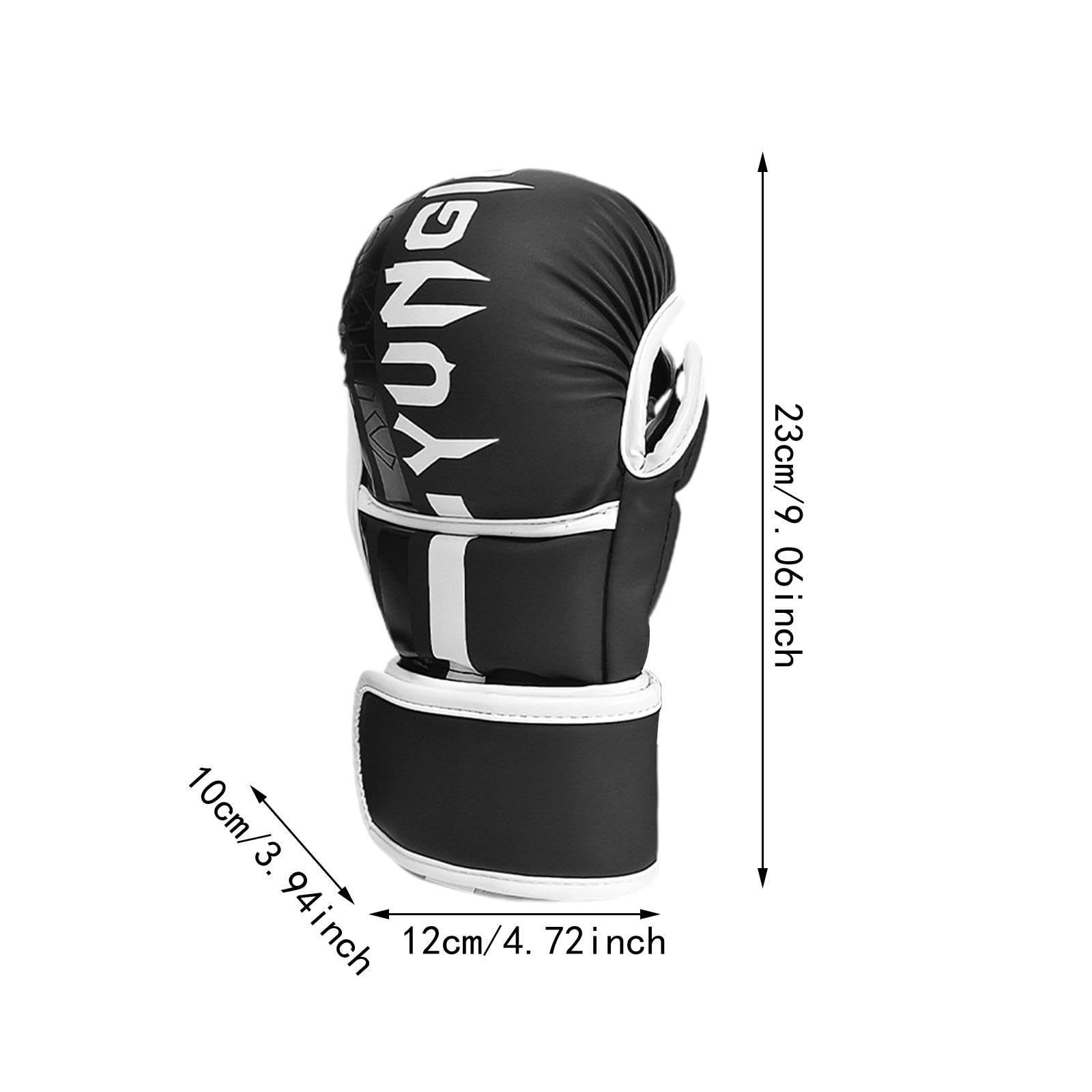 2 Pezzi Guantoni Guanti Sportivi Dita Karate Taekwondo PU Pelle Interno Morbido Polso Esteso Adatti per Allenamento Arti Marziali Palestra