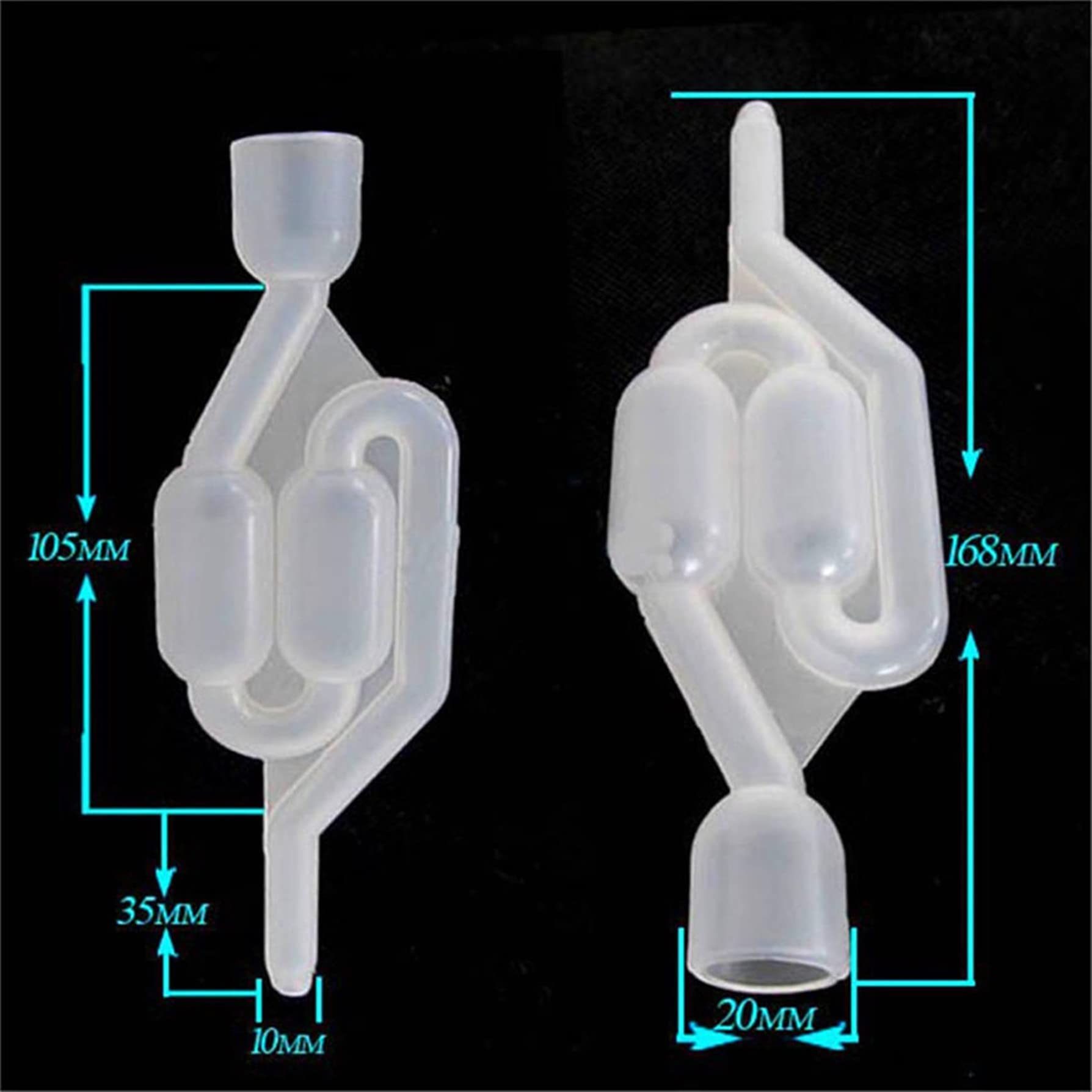 DAMAJI Fermentation Airlock 5 Pack S Type Airlock Twin Bubble for Wine Pickle Making