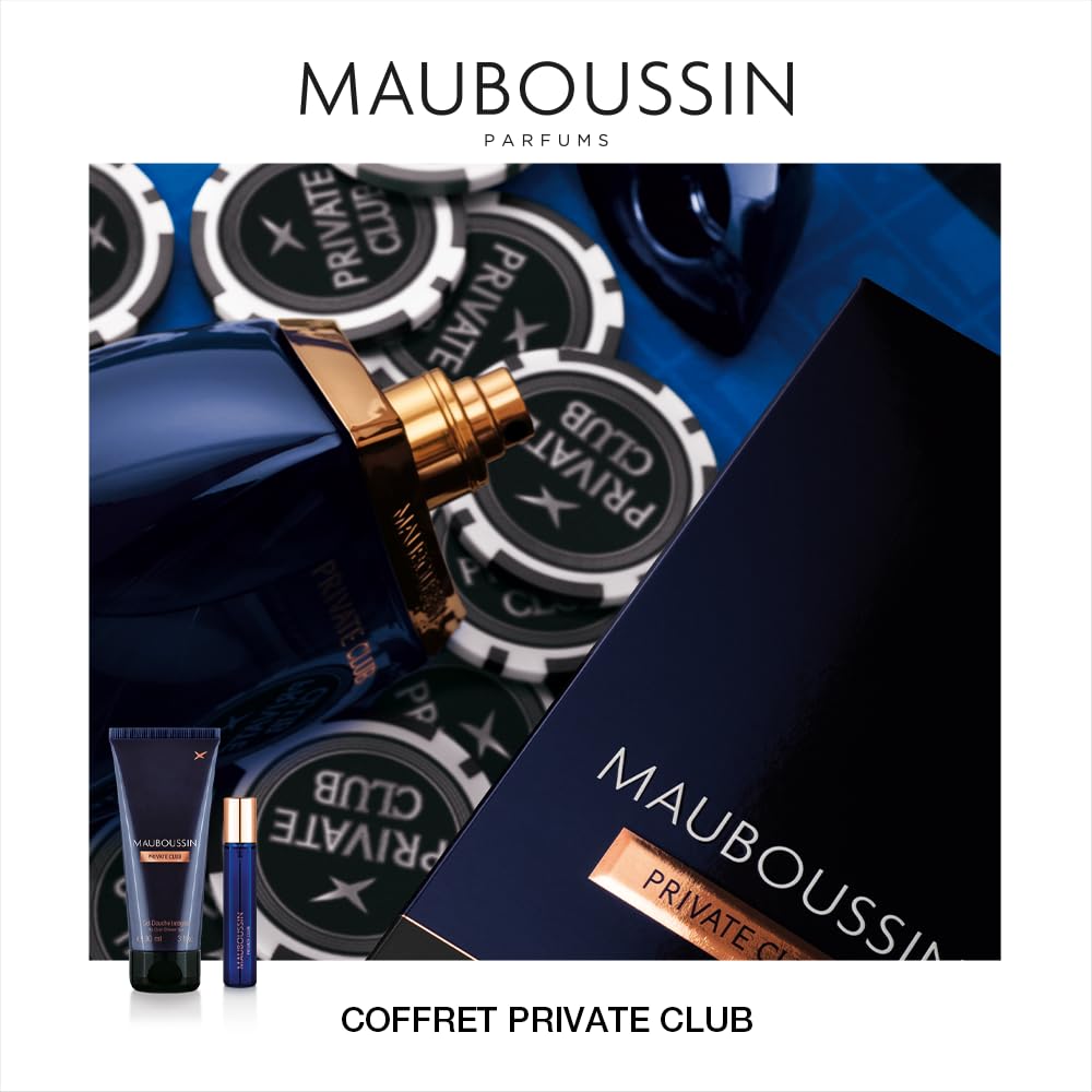 Mauboussin - Coffret Private Club : Eau de Parfum 100ml, Gel Douche 90ml & Travel Spray 20ml