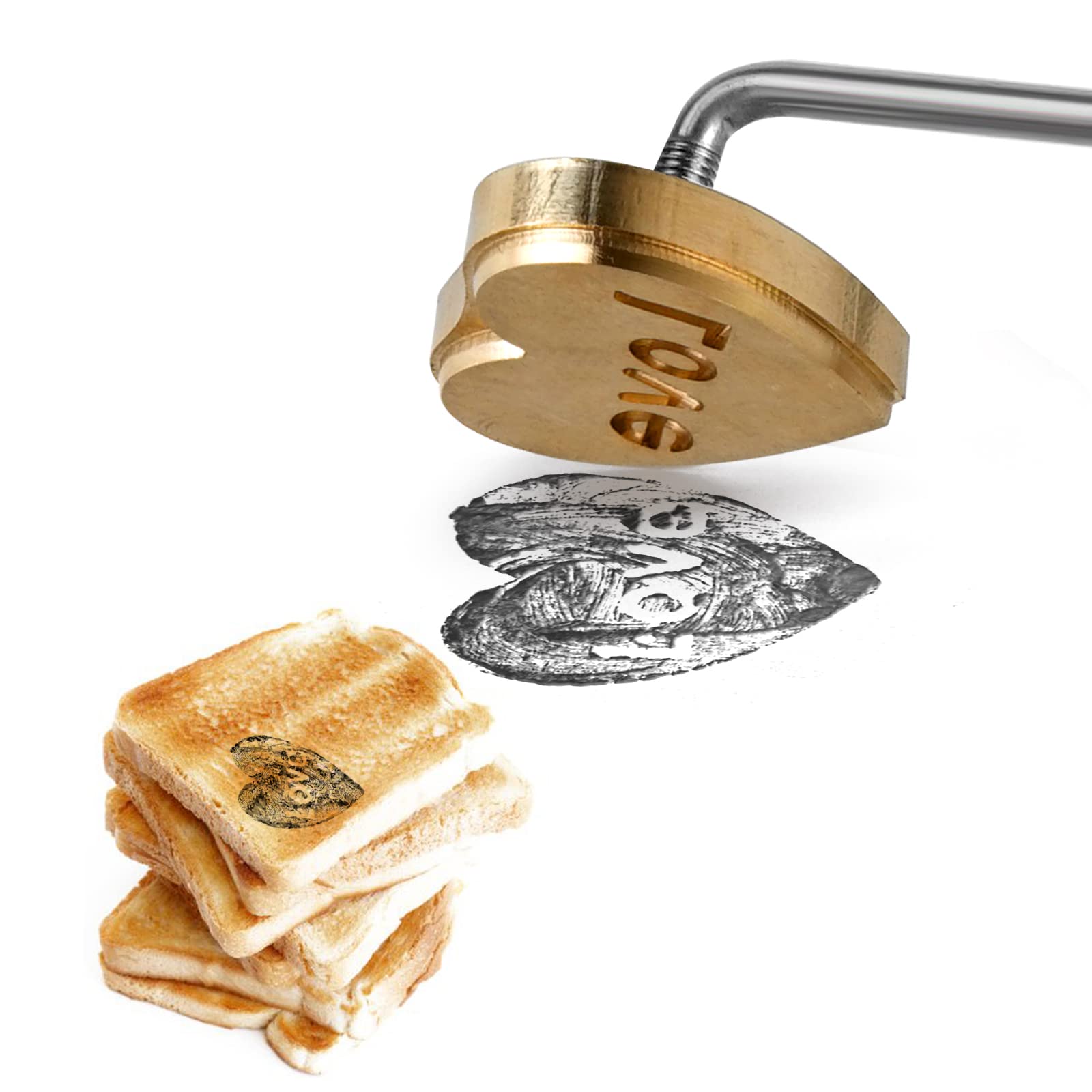 PhantomSky BBQ Meat Branding Iron Stamp, Perfect DIY Tool Set for Barbecue Lovers, Woodworking Design, Branding Steaks, Buns, Wood & Leather - Heart Pattern