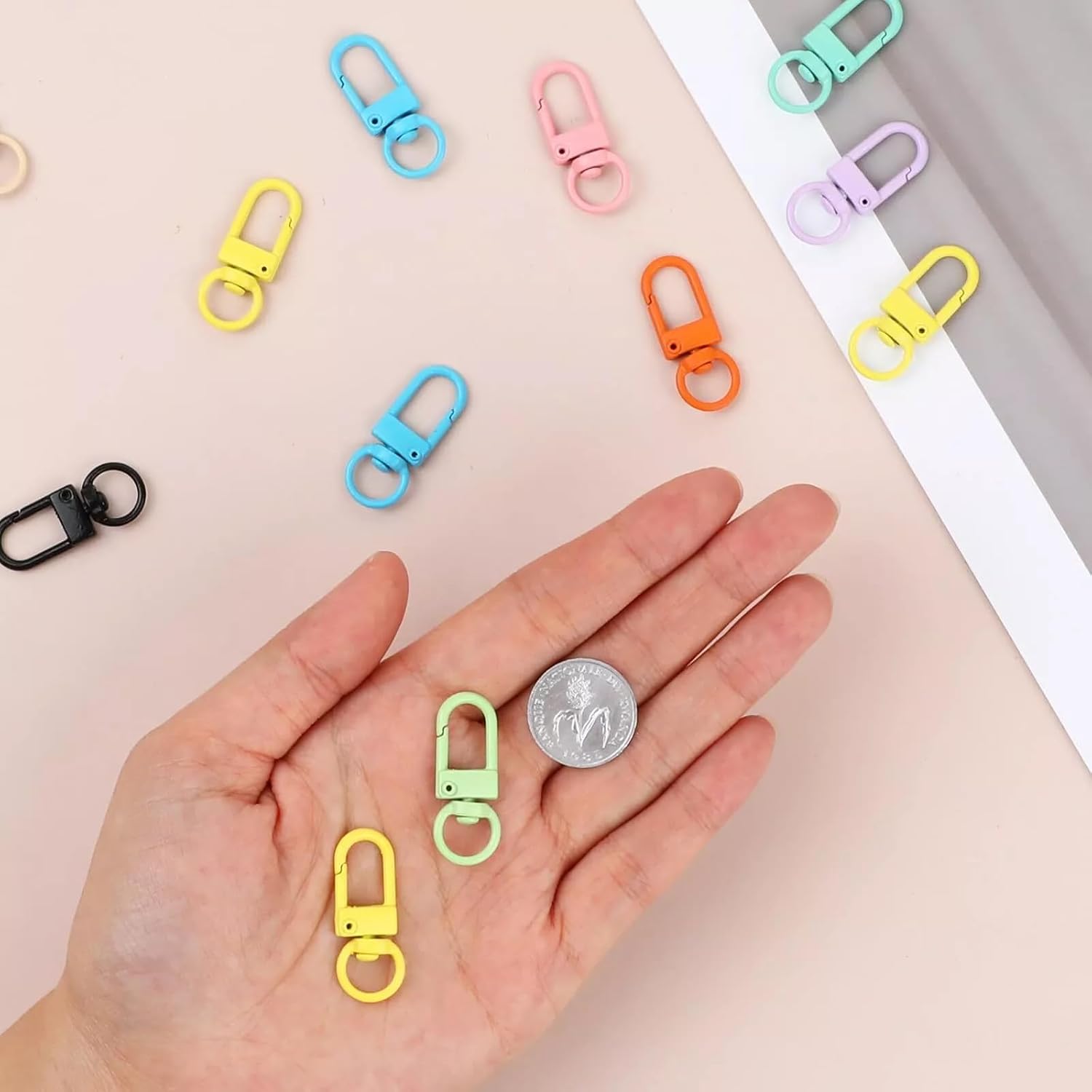 Colorful Snap Hooks Metal Lobster Claw Clasps Metal Lobster Claw Clasps Swivel Lanyards for Bag Key Chains Key Rings Connector Jewelry Making Backpack Charms DIY Accessories 50PCS image 2