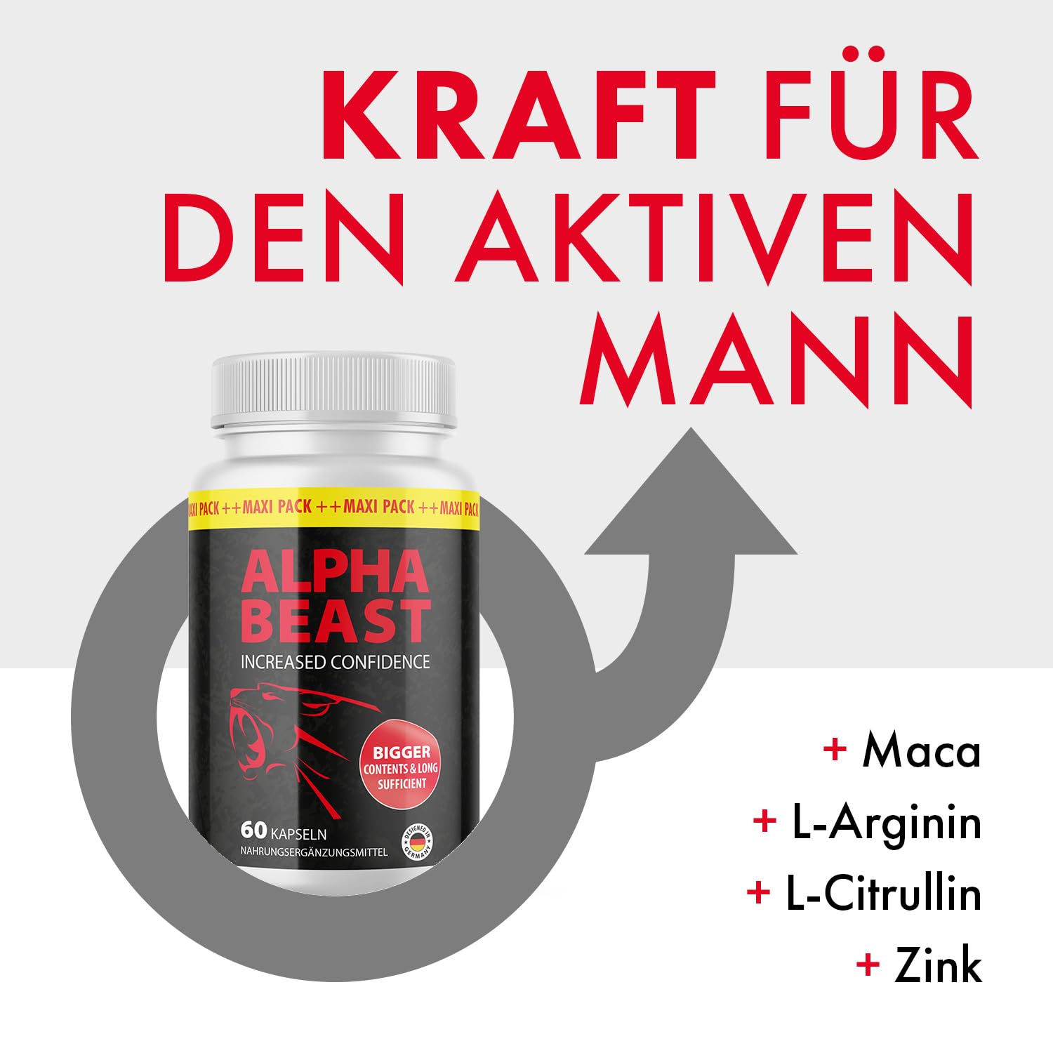 Alpha Beast Kapseln | für intime Momente | mit hochwertigen Inhaltsstoffen | 60 Kapseln