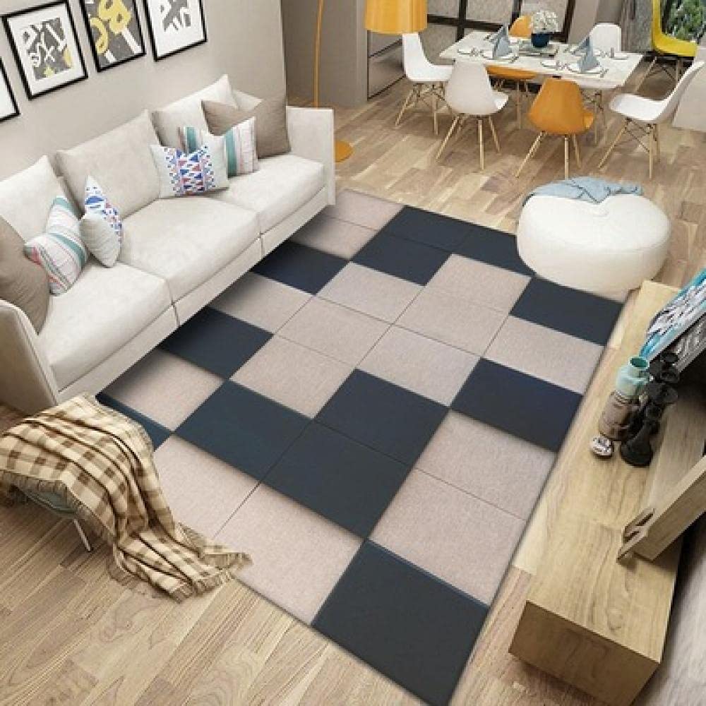Tapis de salon doux gris rose carré décoration maison