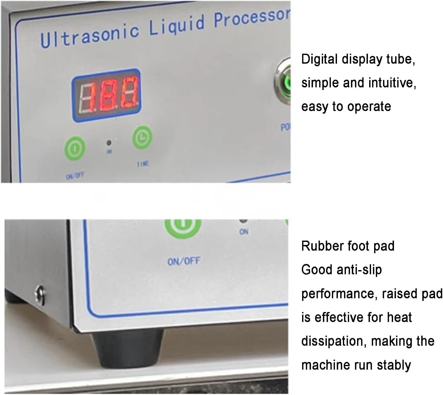 Homogeneizador ultrasónico, procesador sonicador de laboratorio con sonda de aleación de titanio, 10 mm de diámetro, 280 mm de longitud, mezclador disruptor celular para una emulsificación eficiente