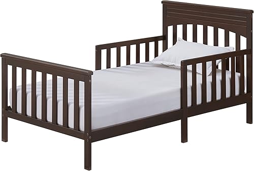 Oxford Baby Harper - Cama infantil con estructura de madera con barandillas y cabecera plana, color marrón expreso
