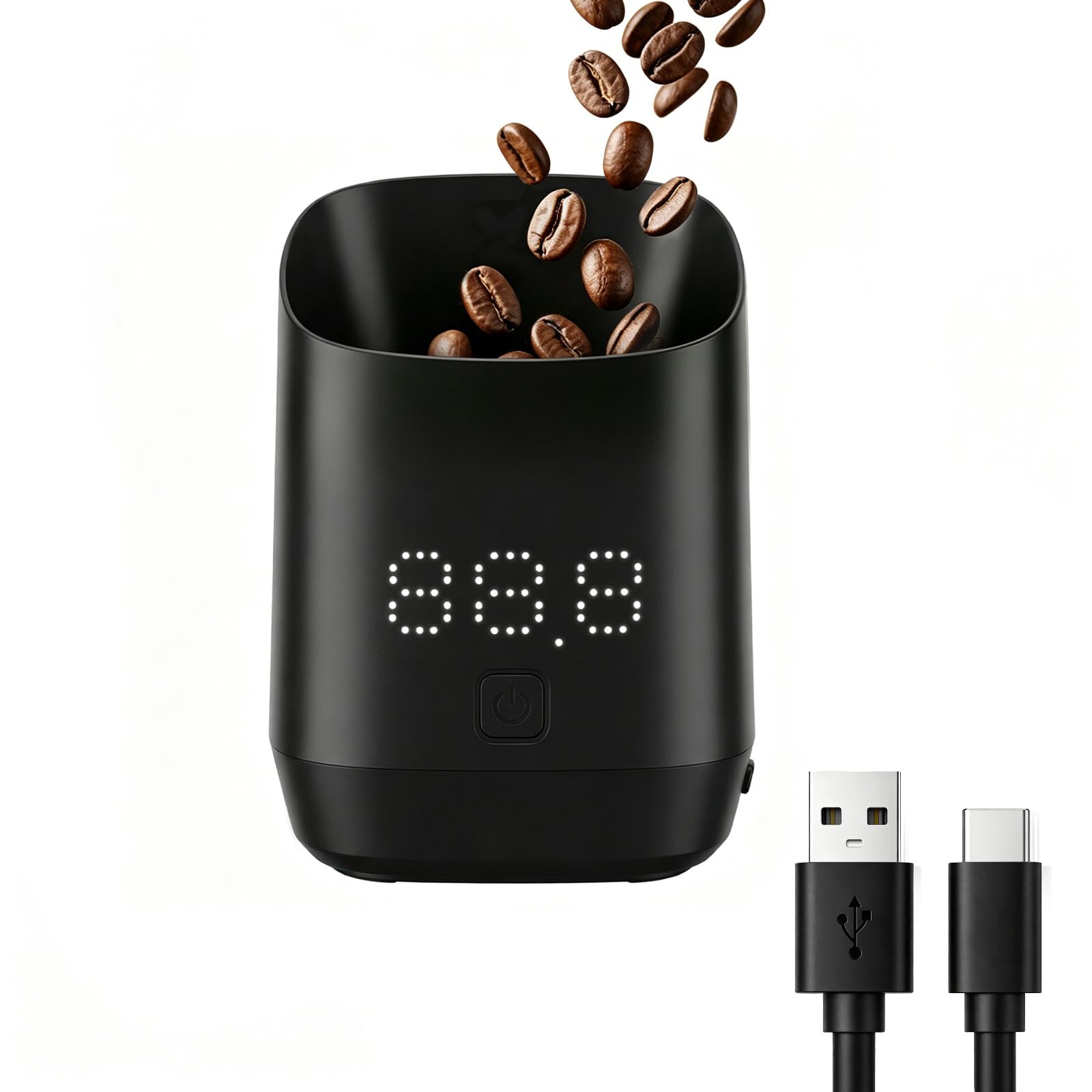 Rechargeable Digital Coffee Scale - 0.1g High Precision Electronic Coffee Scale Dosing Cup, Espresso Weighing Gadget with LED Display, Espresso Scale Measuring Device for Coffee Lovers