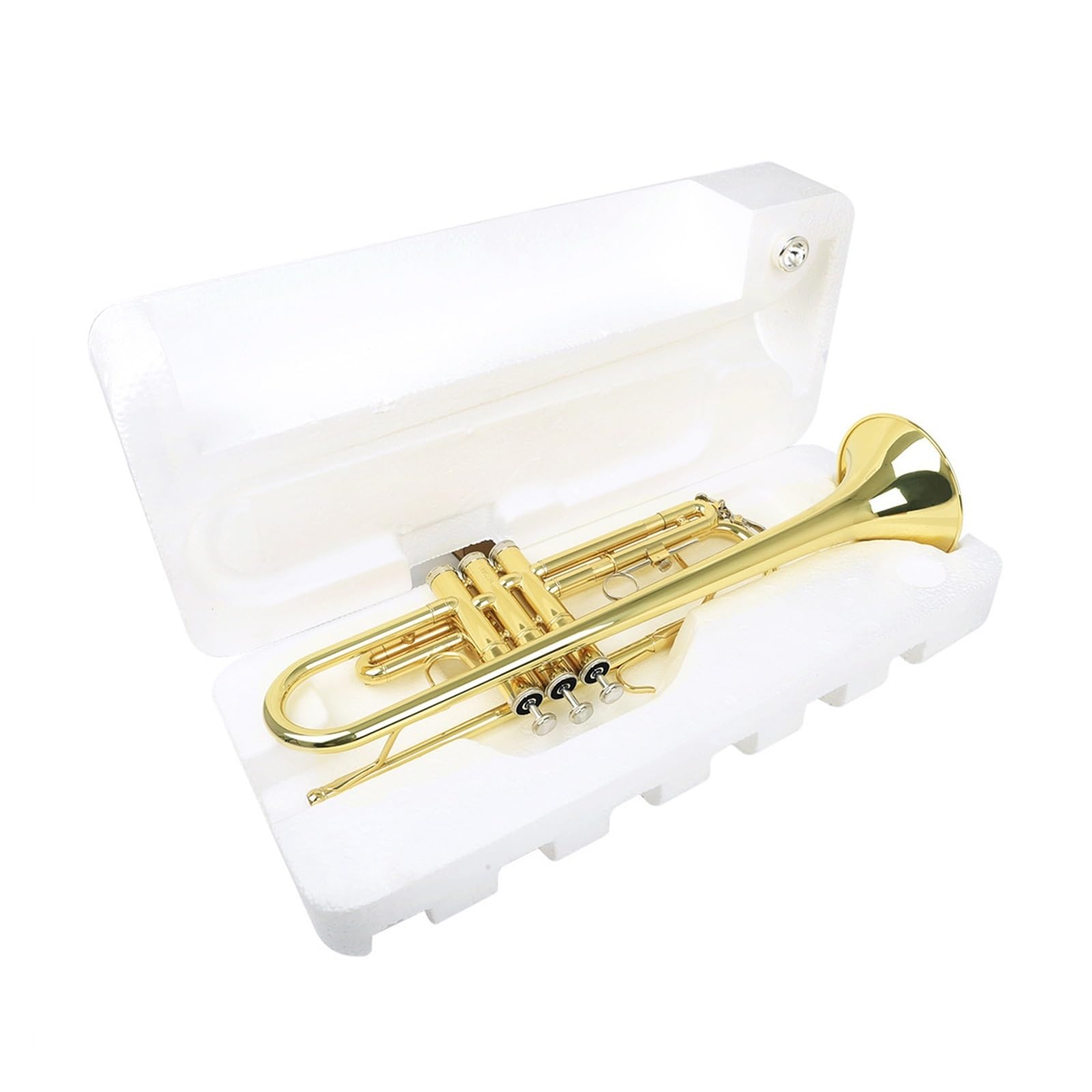 Trompeta En Si Bemol Caja De Espuma De Latón Para Principiantes Para Practicar Y Alcanzar Un Nivel Profesional(Silver)