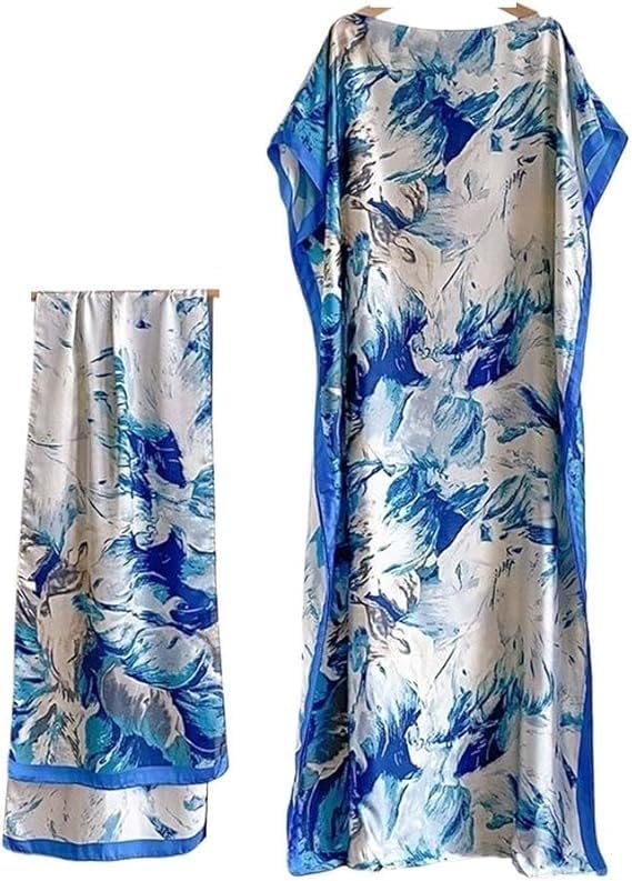 Women's Floral & Butterfly & Peacock Print Cape Shawl & Scarf Set, Colorful Wrap Scarves for Evening Dress