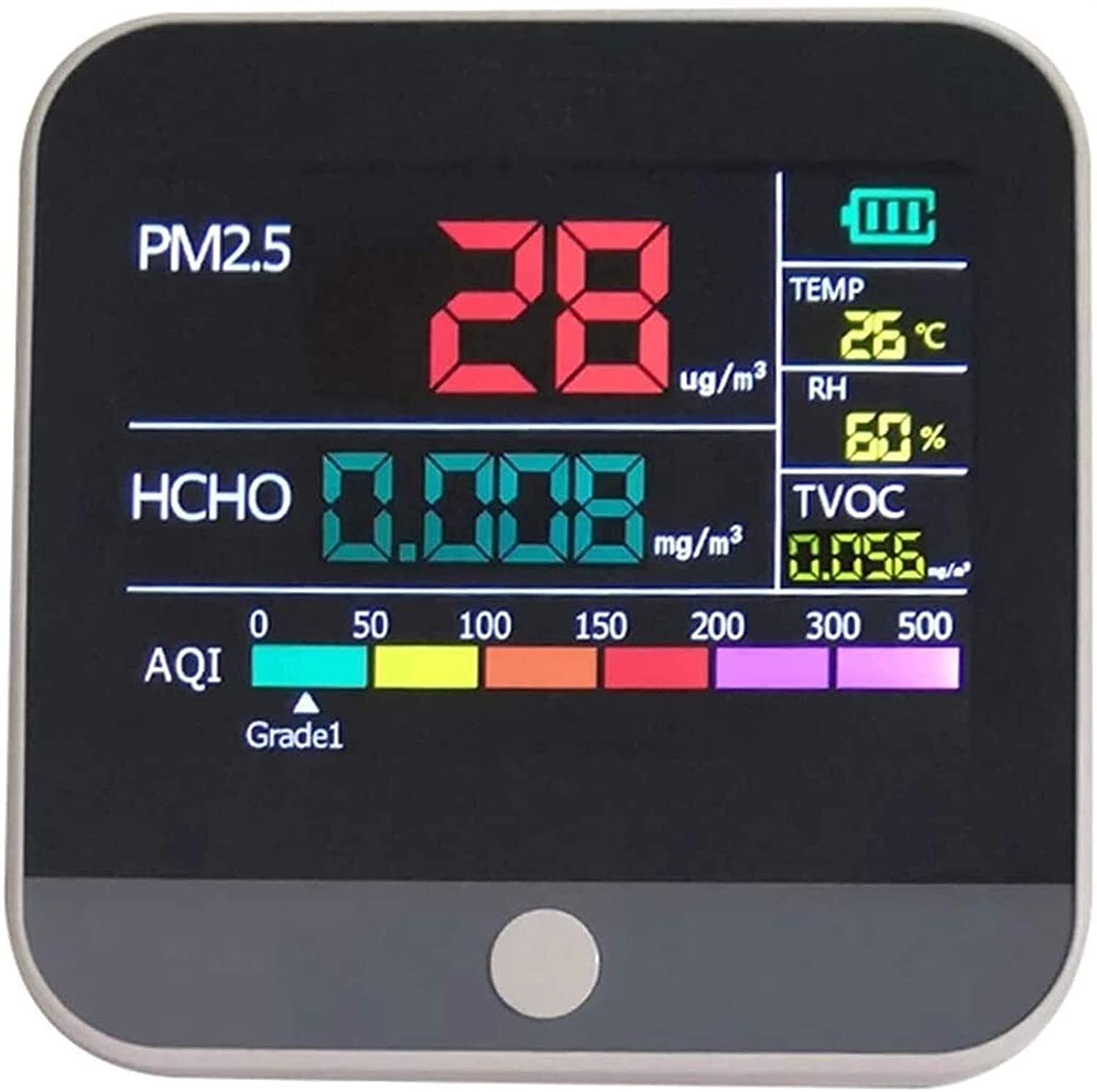 Analizzatore di Gas, PM2.5 Formaldeide (HCHO) TVoc Tester Detector Air Inquinamento atmosferico Monitor Temp/Hum Diagnostic Meter Tool