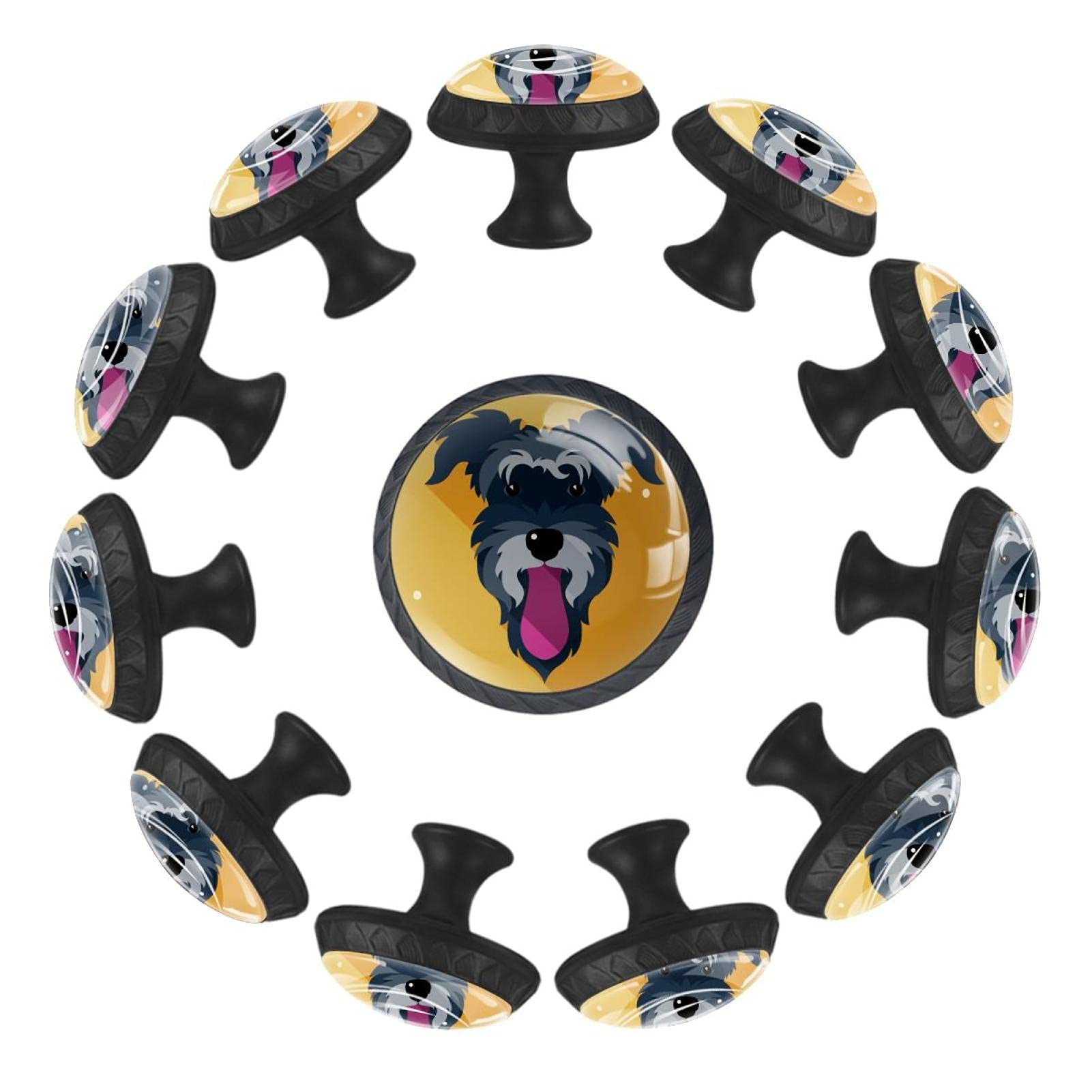 Boutons de tiroir chien x12 lot de poignées rondes 35mm pour commode enfant