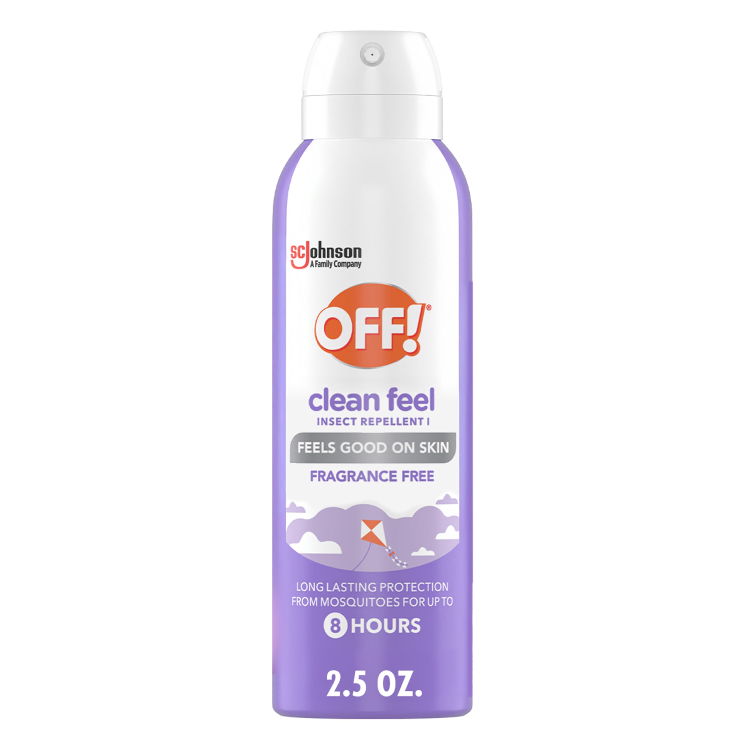 OFF! Clean Feel Travel Size Insect Repellent Aerosol, Fragrance-Free Bug Spray for Lasting Protection from Mosquitoes, 2.5 oz
