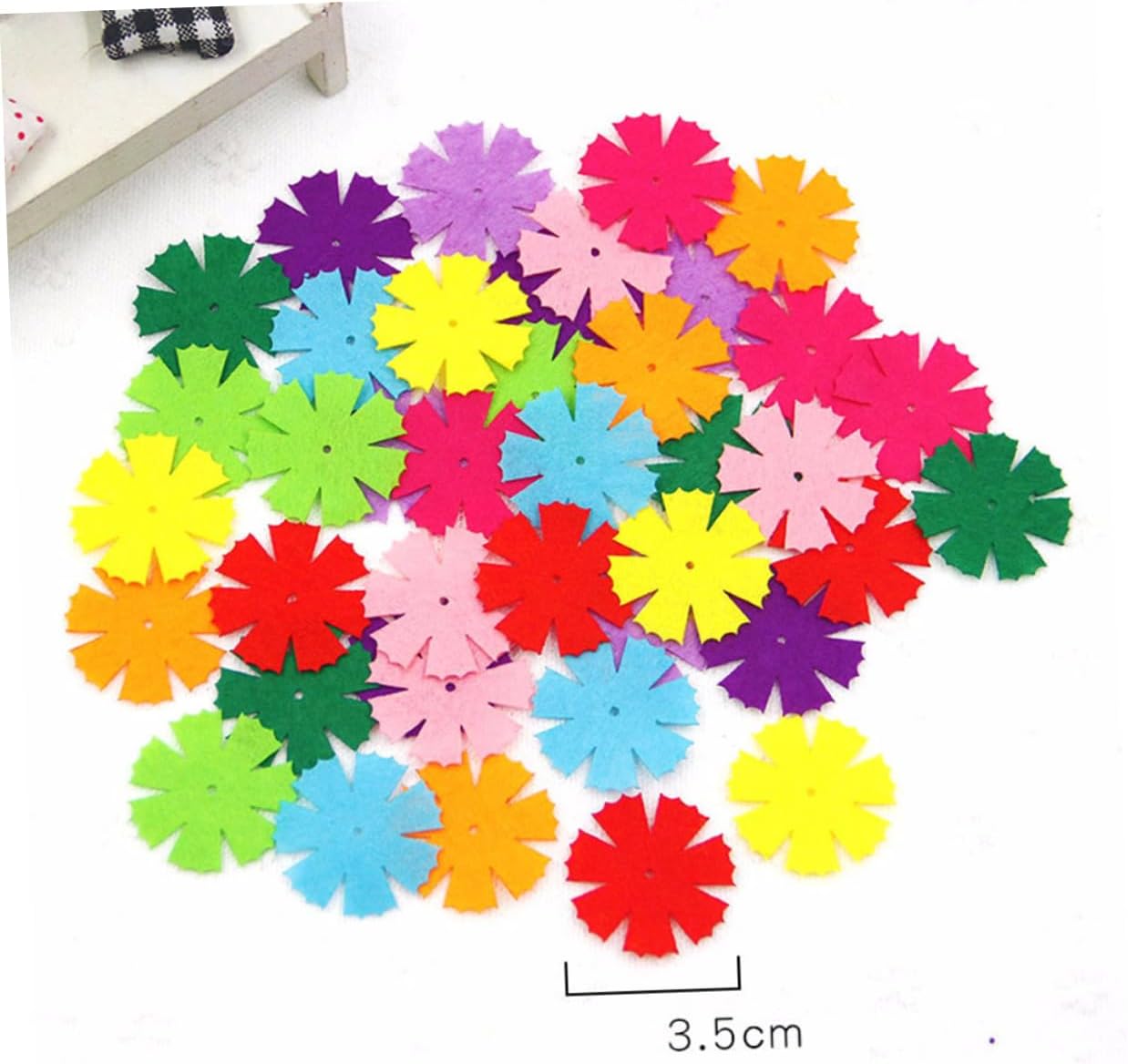 HONMEET 5sets Flower Heads for Crafts Fabric Flowers for Boys and Girls Sticker for Preschool Decorations Style