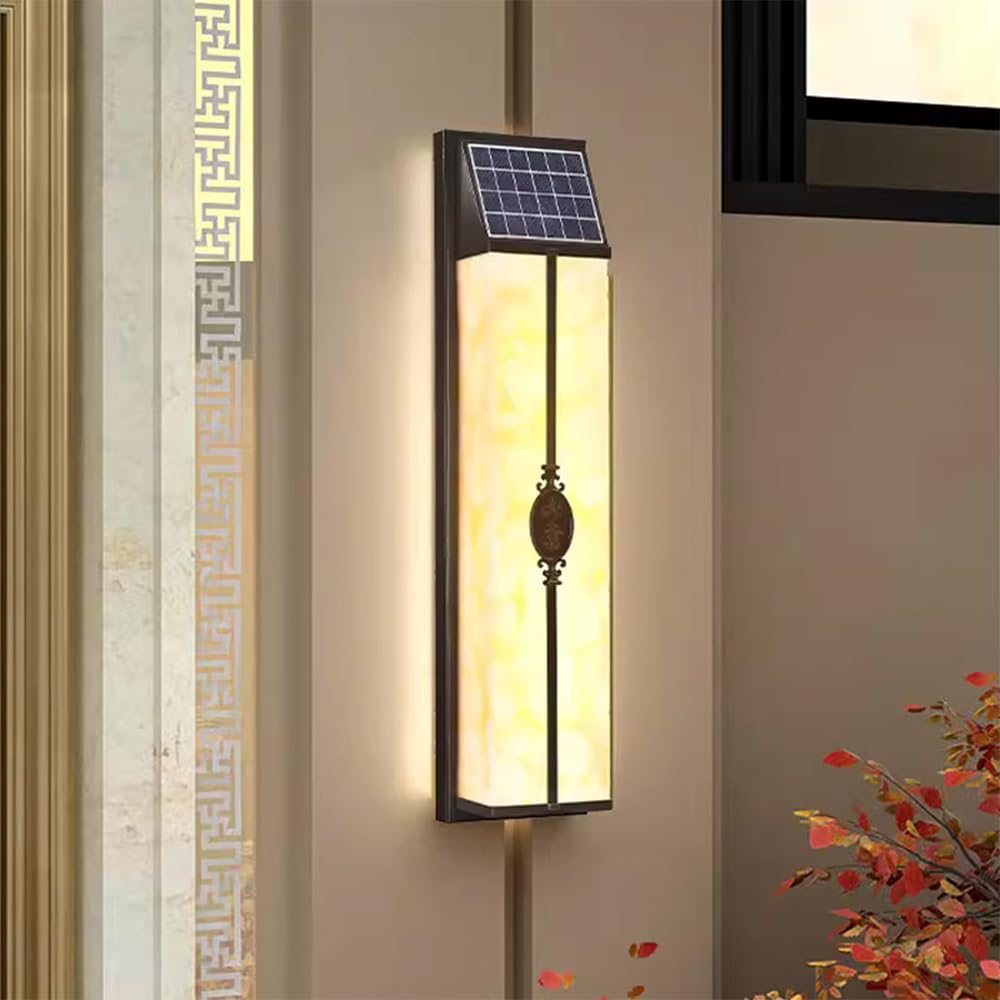 SMCCYYSD Contemporary Solar Outdoor Wall Lamp Simplicity Waterproof Balcony Hallway Courtyard Villa Gate Hotel Garden Enclosing (9244C H80CM Solar)