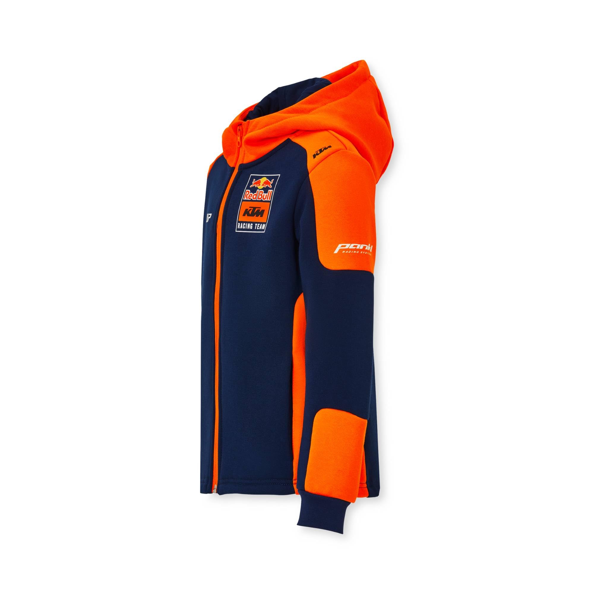 Red Bull Felpa con Cappuccio con Zip Replica Team KTM Bambino 140 Blu Arancione