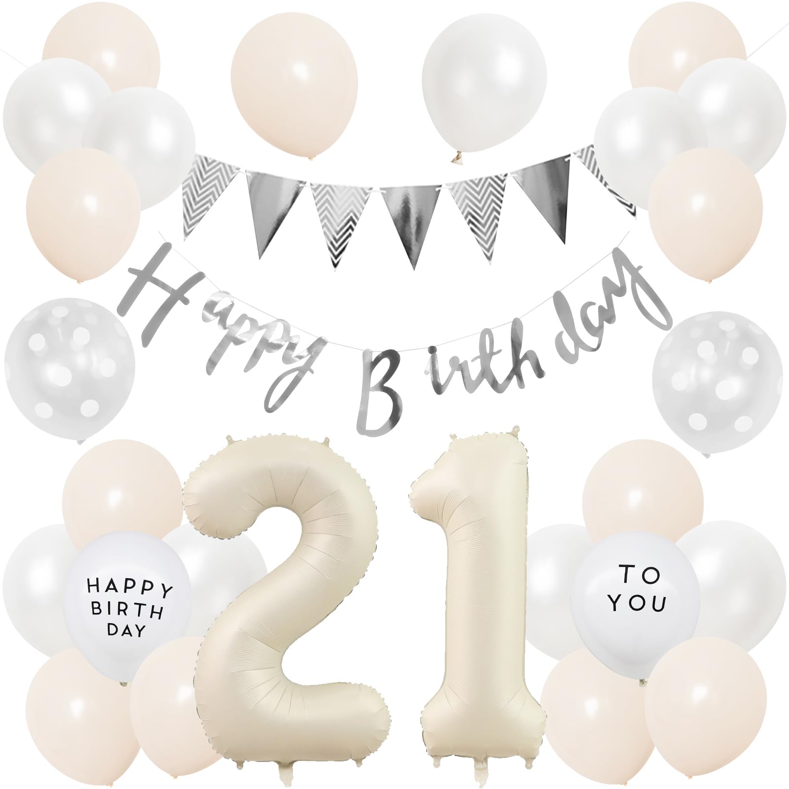 Amazon | 誕生日 バルーン 風船セット 飾り付け 21歳 happy