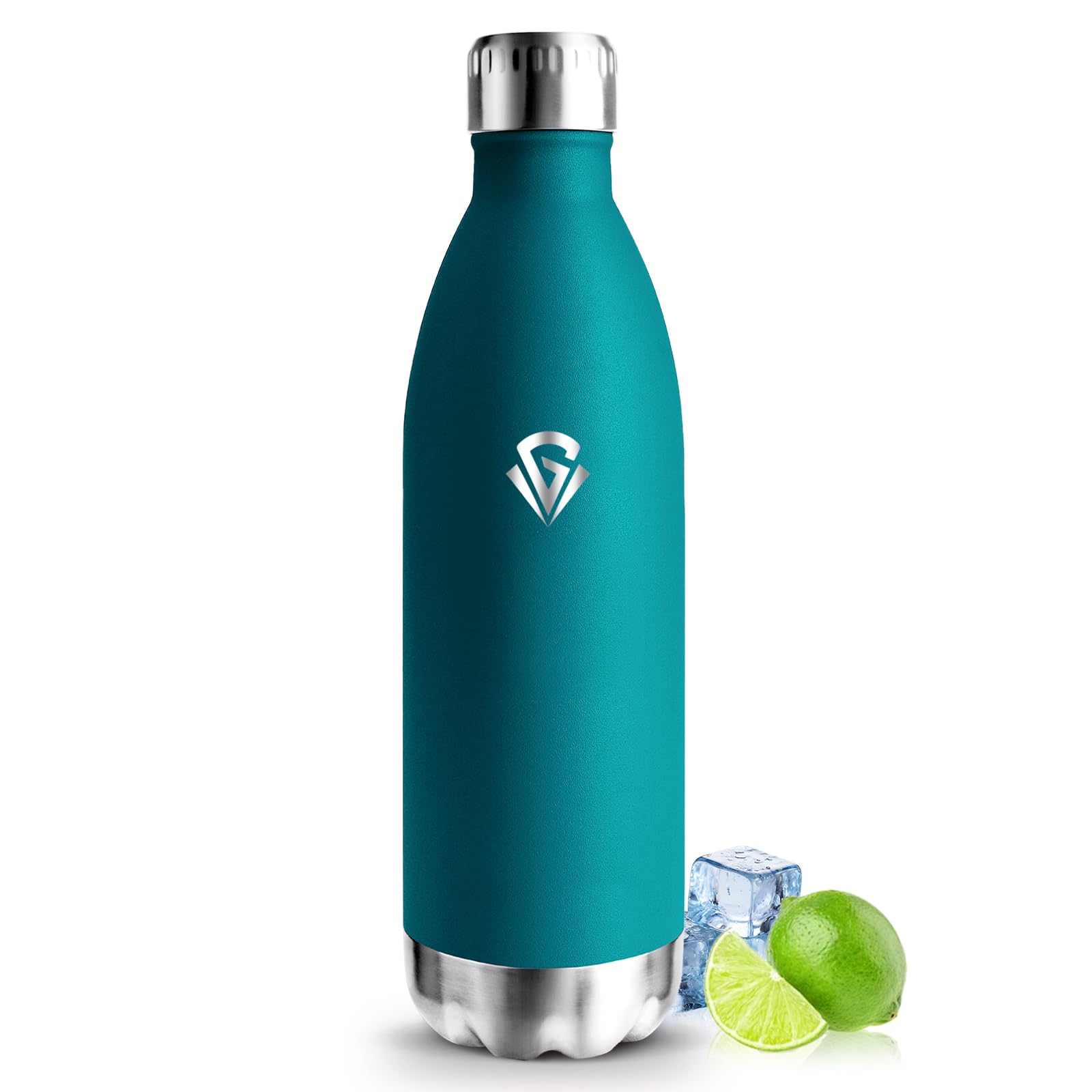 Stainless Steel Water Bottle, 1 Litre, Thermos Flask, BPA-Free, Sports Water Bottle, Leak-Proof Water Bottle, Suitable for Carbonated Drinks, Thermos Flask for Skiing and Winter Sports