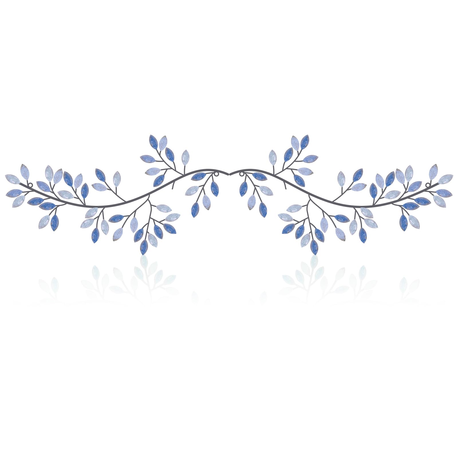 Photo 1 of Hotop Metal Tree Leaf Wall Decor Set - Teal, Classic Style (2 Pieces)