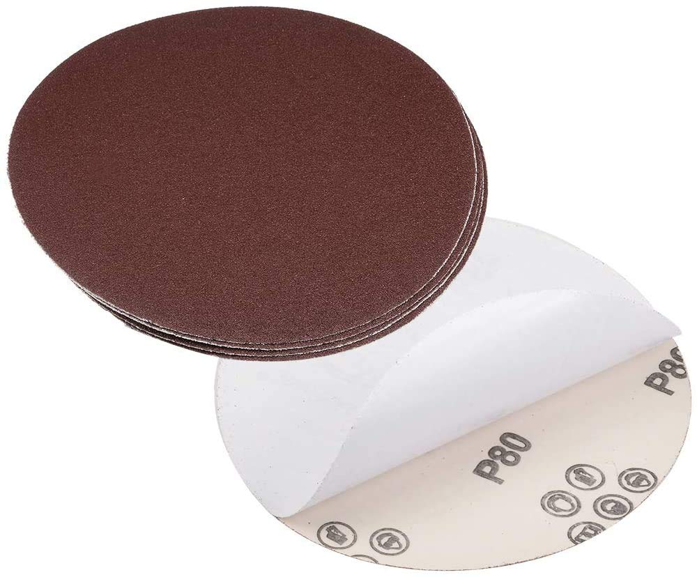 Feuilles adhésives pour aiguiseurs de lames de 300 mm de diamètre, oxyde d'aluminium, PSA autocollantes. 10 pièces (calibre 80).
