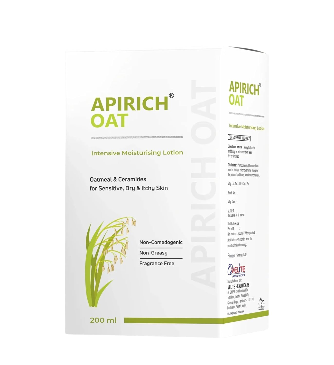 Velite APIRICH OAT INTENSIVE MOISTURISING LOTION