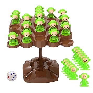 Lefan Balance Board Tree Monkey Stacking Game Montessori Monkey Balance Tree Educational Toys Development Toy Tabletop Game Interaction Game Fidget Toys Party Favors for Kids - image, photos