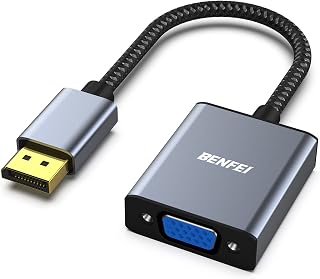 BENFEI DisplayPort to VGA Adapter (DP Male to VGA Female) Gold-Plated Connectors, Aluminum Shell, Nylon Cable - Compatible with Lenovo Dell HP