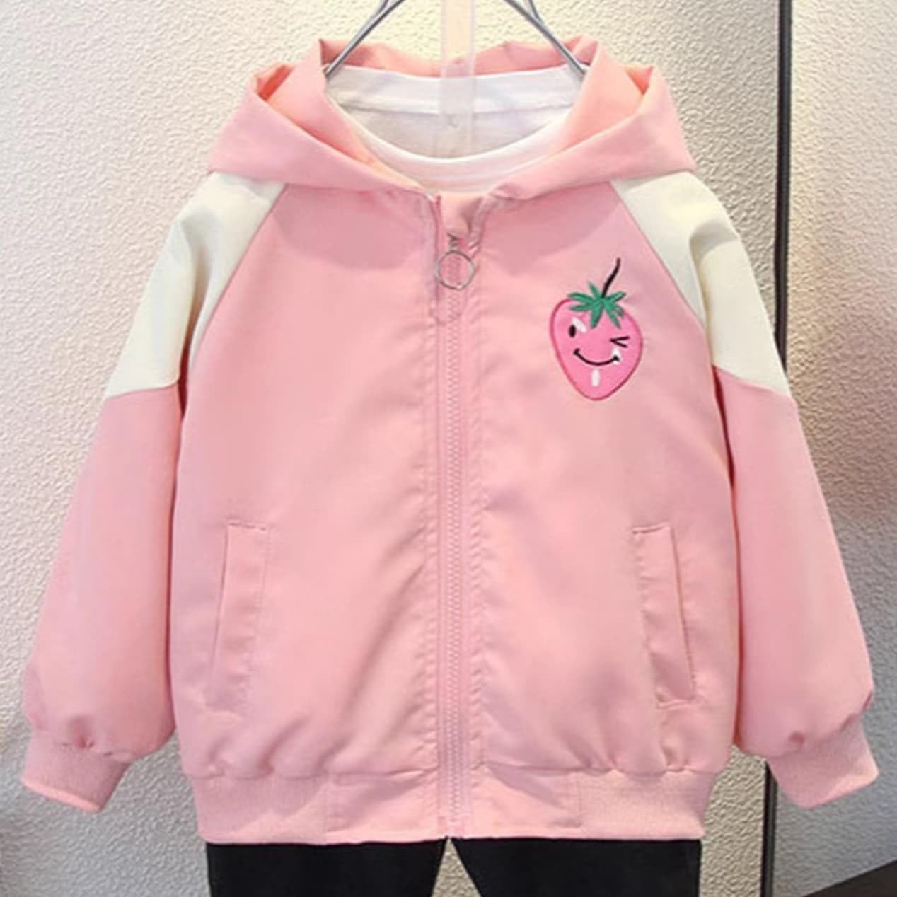 PINU Girls Cute Animal Hooded Jacket with Back Plush Cartoon Design for Kids Toddler Spring Fall Outerwear Coat