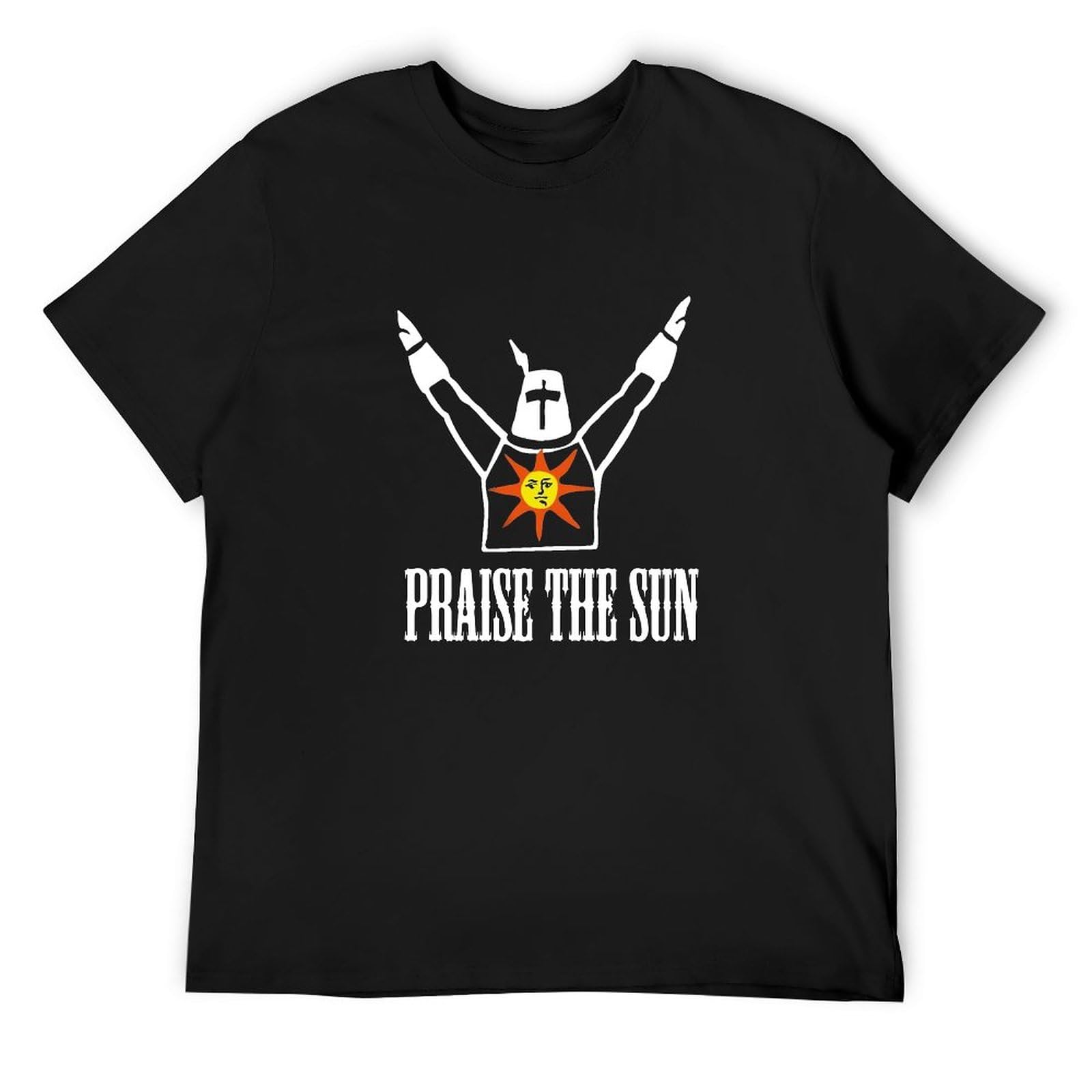 Praise The Sun Mens T-Shirt Dark Sunbro Solaire Souls Oo Sun Knight Bro Outdoor Wear Tops Tee Shirt Men T-Shirt Black
