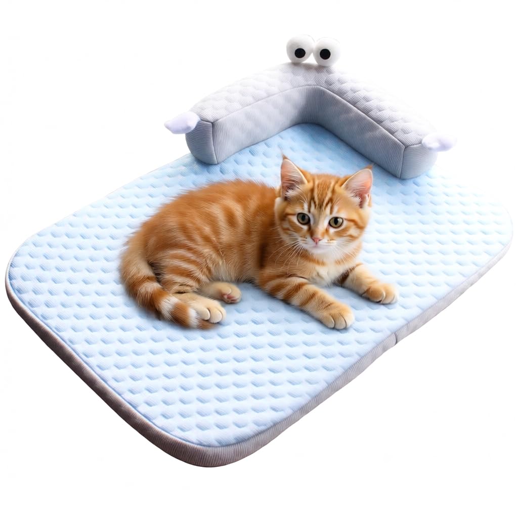 Esterilla de refrigeración para perros, manta refrescante para perros, cama refrescante para gatos, cama de refrigeración lavable, para interior, exterior y coche, gatos y perros (65 x 50