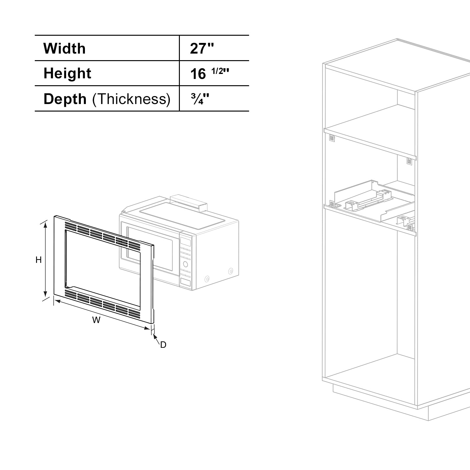 Panasonic 27inch, Stainless Steel, for use 1.1 cu ft NNGN68KS NN