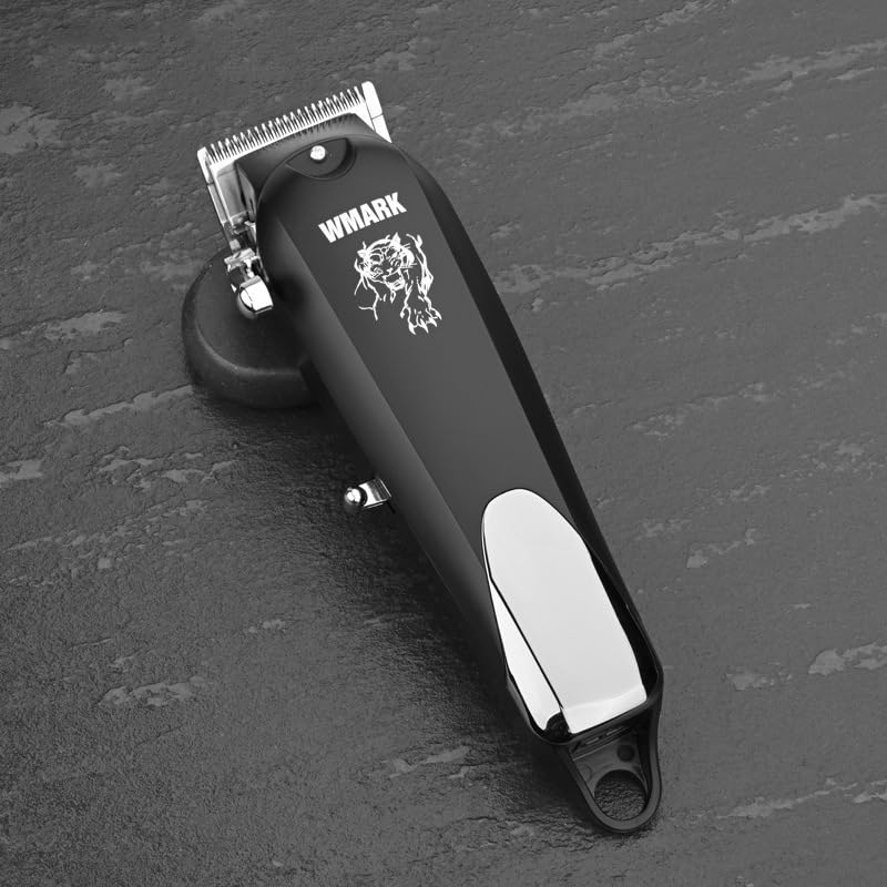 Image of WMARK NG-103B Tiger Roar Professional Hair Clipper Digital Display 6500 RPM Motor Stainless steel Blade USB Charging 4 Guide Comb Taper Lever Adjustments Runtime 200 min 2500 mAh Li-ion Battery, Black