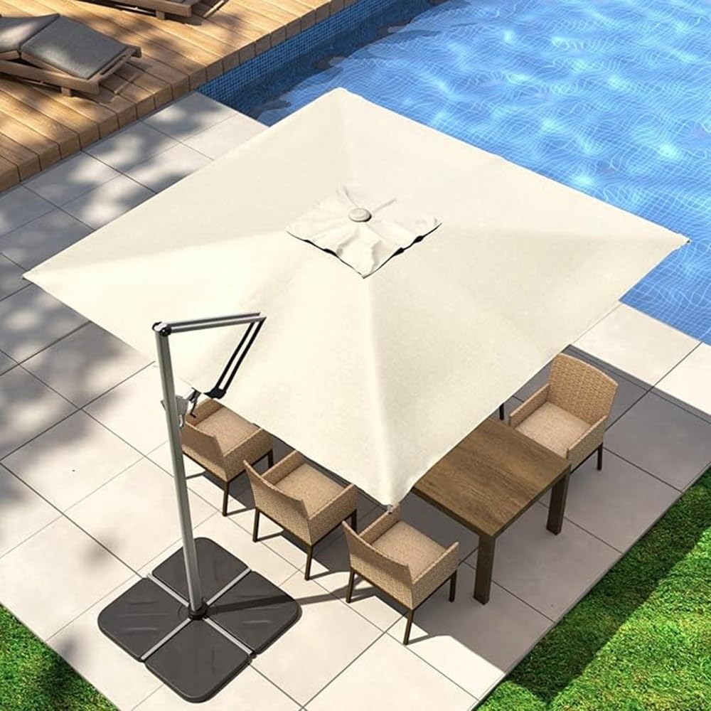 Duży prostokątny parasol tarasowy, zapasowy baldachim 250 x 250 cm, 300 x 300 cm, 400 x 300 cm, ochrona przed promieniowaniem UV, pokrowiec z tkaniny do użytku na zewnątrz, do ogrodu (bordowy, 20 x 20