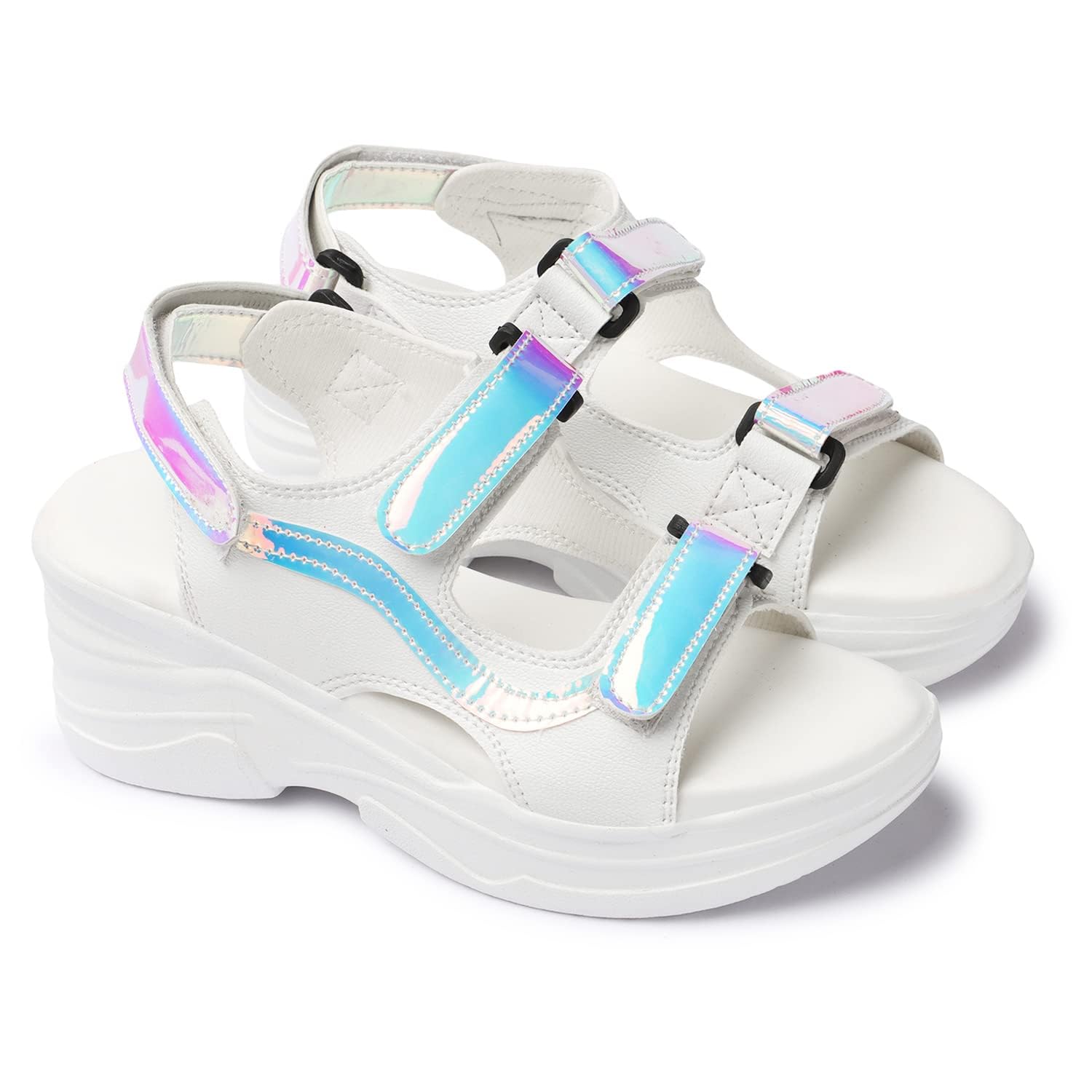 HimQuen Wedge Sandals for Women & Girls, Light Weight Floaters Casual and Stylish Sandal for Walking, Working, All Day (Beige Size 36, UK3) (B0C4FJTJ34) Amazon Price History, Amazon Price Tracker