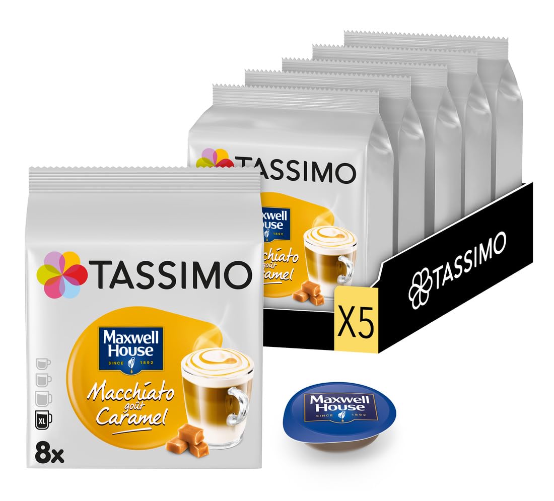 Tassimo Café Dosettes - 40 boissons Maxwell House Macchiato Caramel (lot de 5 x 8 boissons)