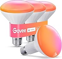Govee BR30 Matter Smart LED Light Bulbs, RGBWW Color Changing 850 Lumens, WiFi Alexa Google Assistant, Recessed Flood Can Lights, 4 Pack