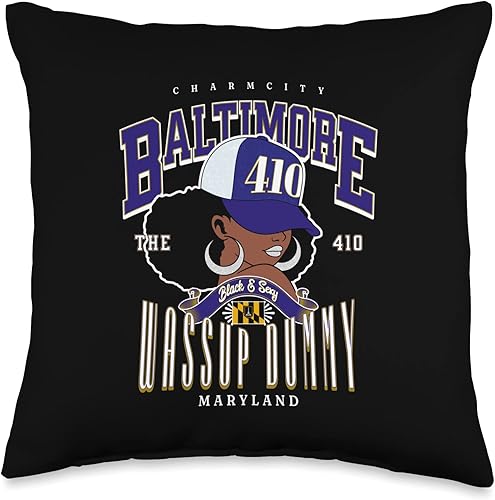 Celebrate Baltimore with Afro Flair Throw Pillow
