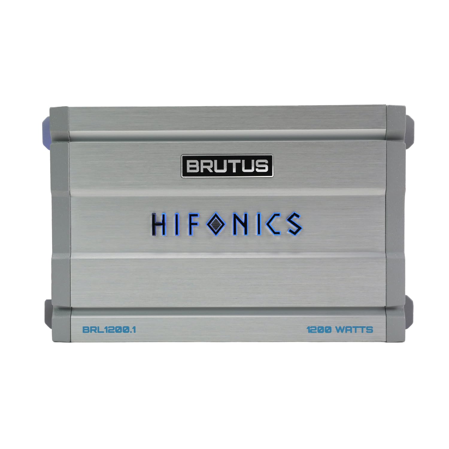 Hifonics Brutus BRL1200.1 car Audio Mono Block Amplifier Delivering 1200 watts RMS with a Built-in UV Meter and Intelligent Power Management System.
