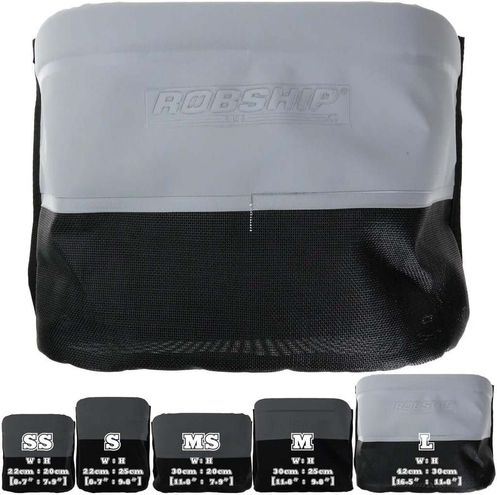 Robship Rope Bag Racing Mesh MK2 - Lightweight, Durable, Water-Drain Technology with SNAD Fixing Solution, Black/Grey - Large