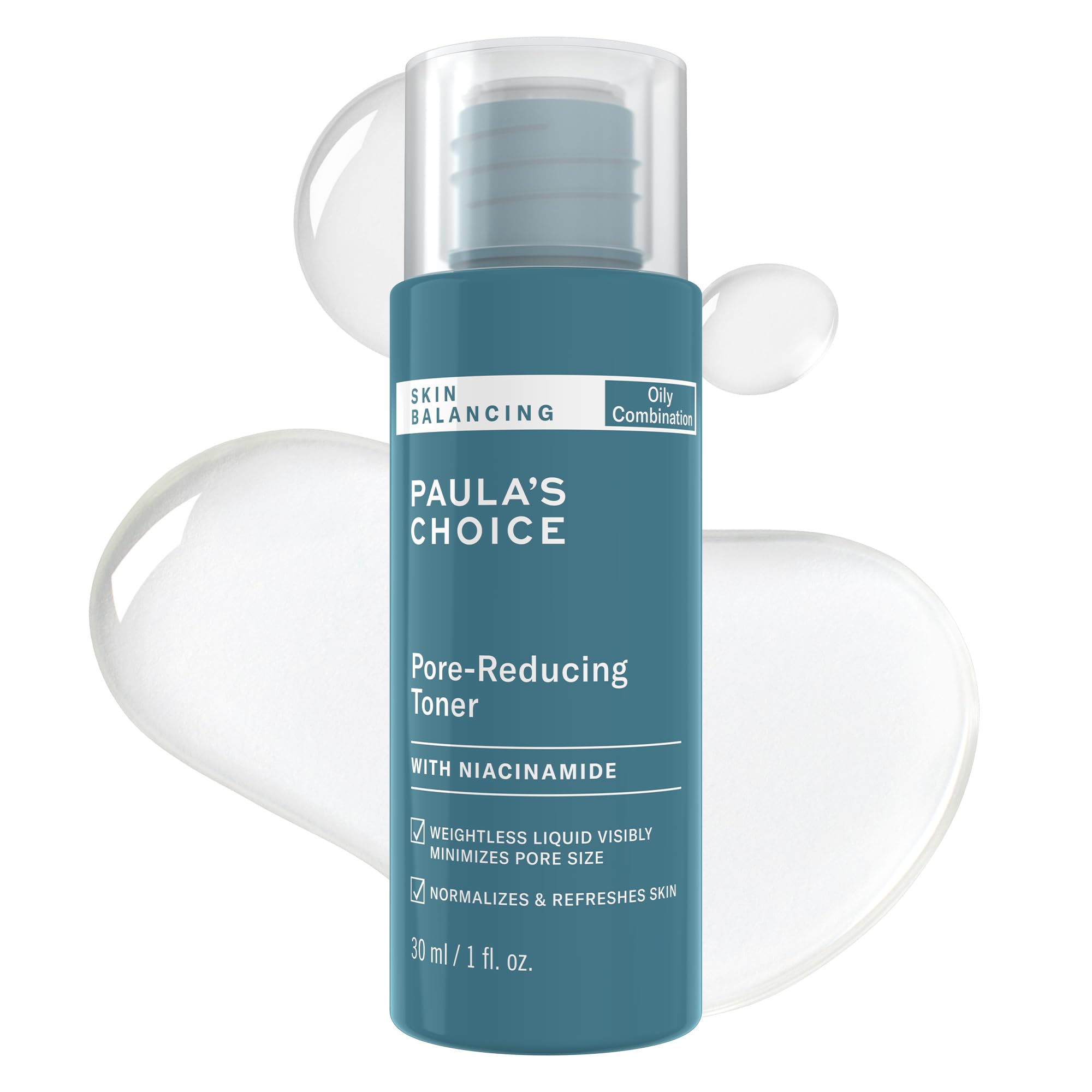 Paula's Choice SKIN BALANCING Pore-Reducing Face Toner with Niacinamide, for Oily Skin & Combination, Minimizes Large Pores, Controls Oil & Shine, Hydrates & Replenishes, Fragrance-Free