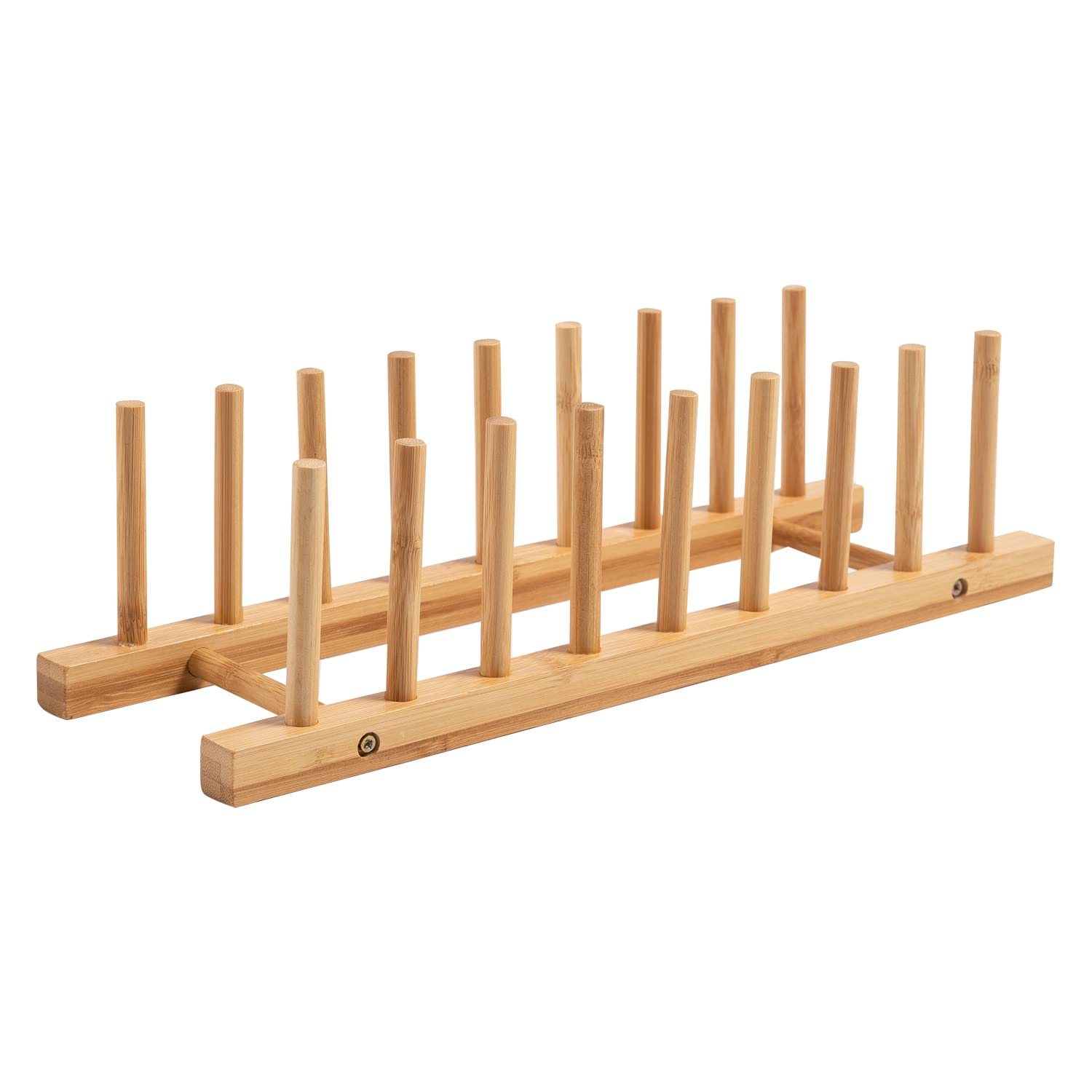 HOKIPO Bamboo Wooden Plate Stand Rack for Kitchen Cabinets Dish Stand Dinner Plate Holder, 8 Slots, 36x12x2 cm (AR-4771) — Amazon image 6