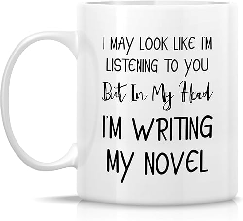 Miniatura 7 de Retreez Taza divertida de autor de regalo convierte el café en libros, mejor autor, escritor de novela literaria, tazas de café de cerámica de 11