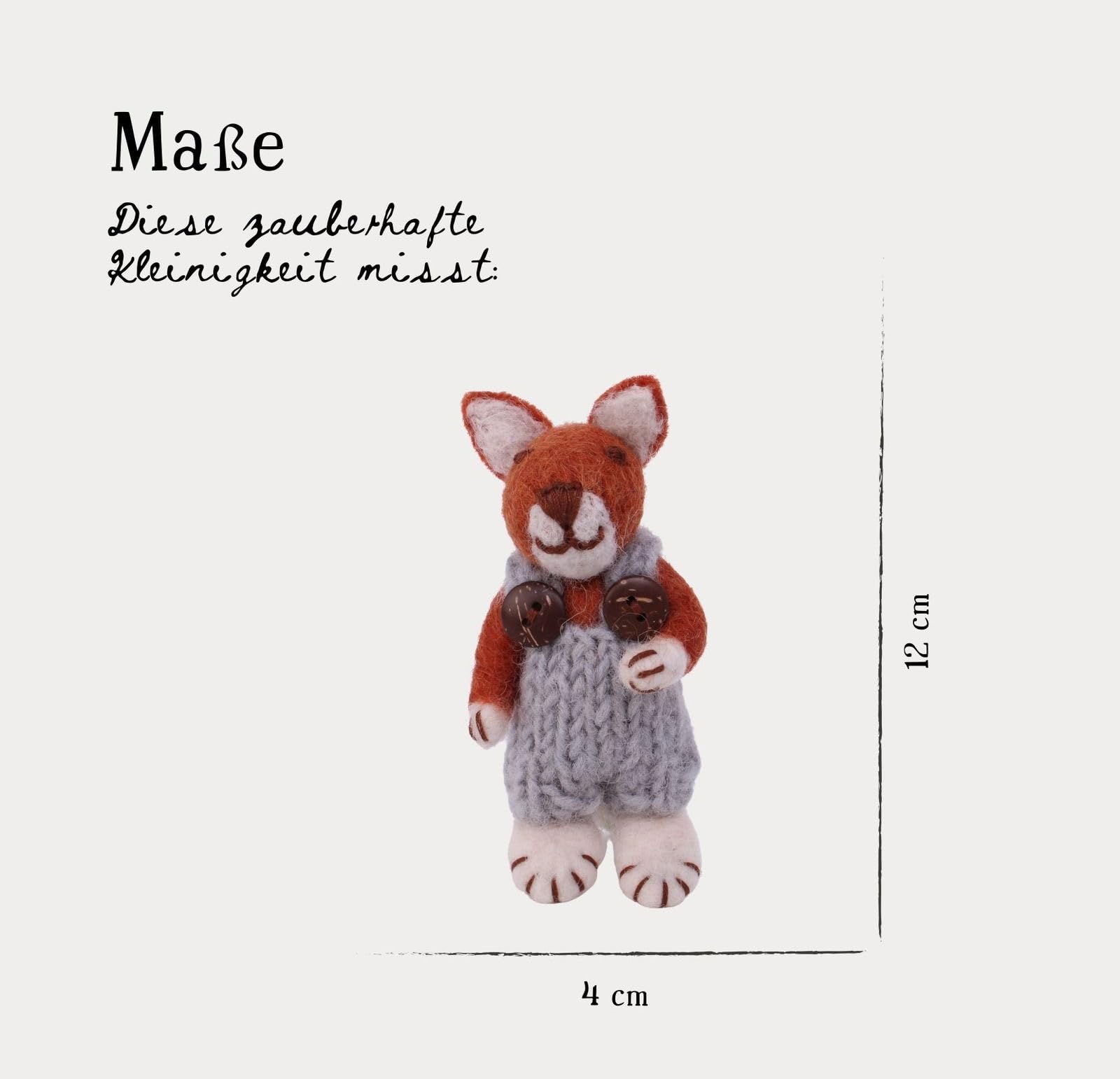 Gry & Sif Handmade & Fairtrade Certified Stylish Danish Design X Artisans from Nepal | Figuras de animales de fieltro - Familia de ratones | Figuras decorativas para colocar de pie | 12 cm