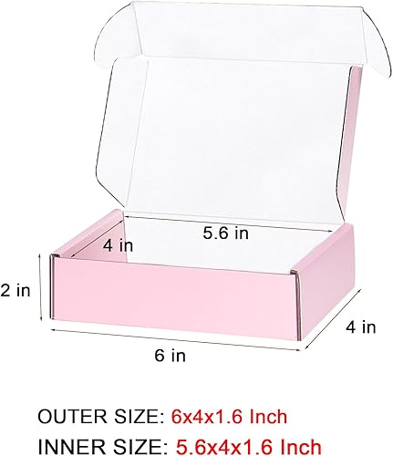 Miniatura 2 de Paquete de 50 cajas de envío de 6 x 4 x 1.6 pulgadas, cajas de envío para embalaje de pequeñas empresas, cajas de cartón corrugado medianas de color