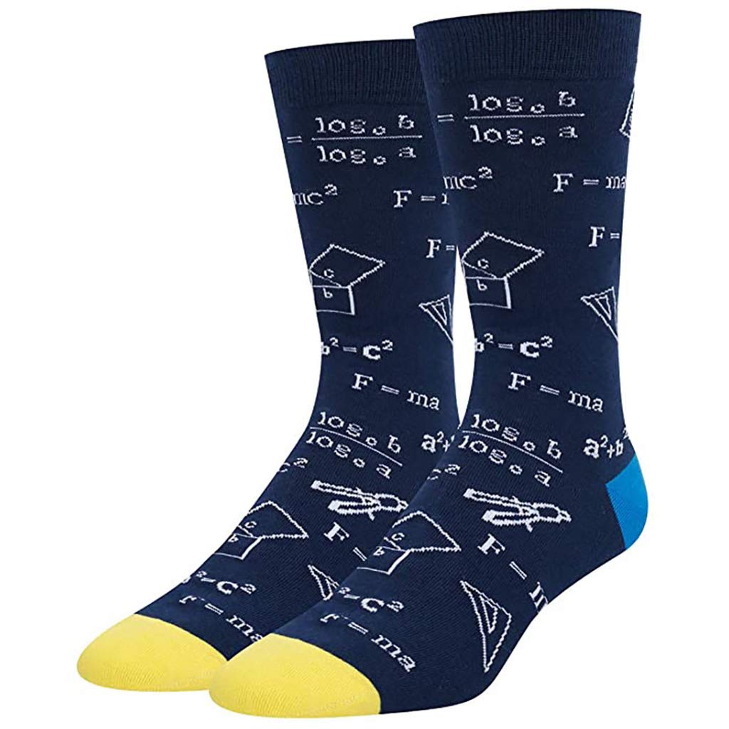 Suchuanguang Men's Db Mathematical Formula Print Crew Socks Geometry Abstract Math Funny Tube Hosiery Crew Socks