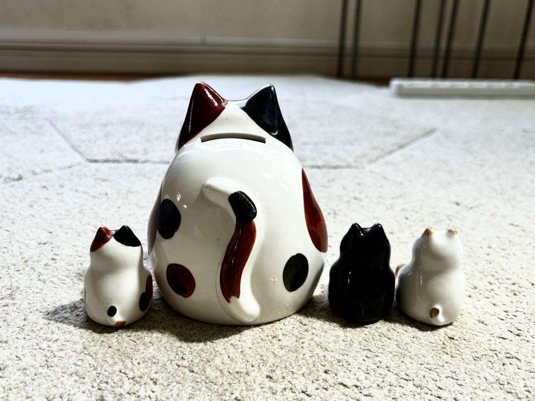 Amazon.co.jp: 吉沢深雪 MIKE ミケ貯金箱と箸置き3匹セット 有田焼