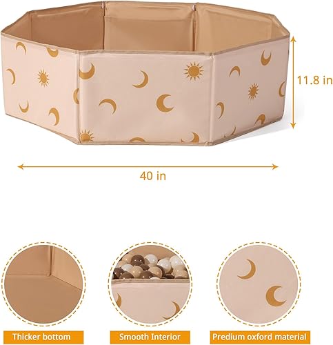 Miniatura 3 de GOGOSO Piscina de bolas Oxford de doble capa para niños, con aro de baceto y bolsa de almacenamiento para niños, perros y gatos, construcción