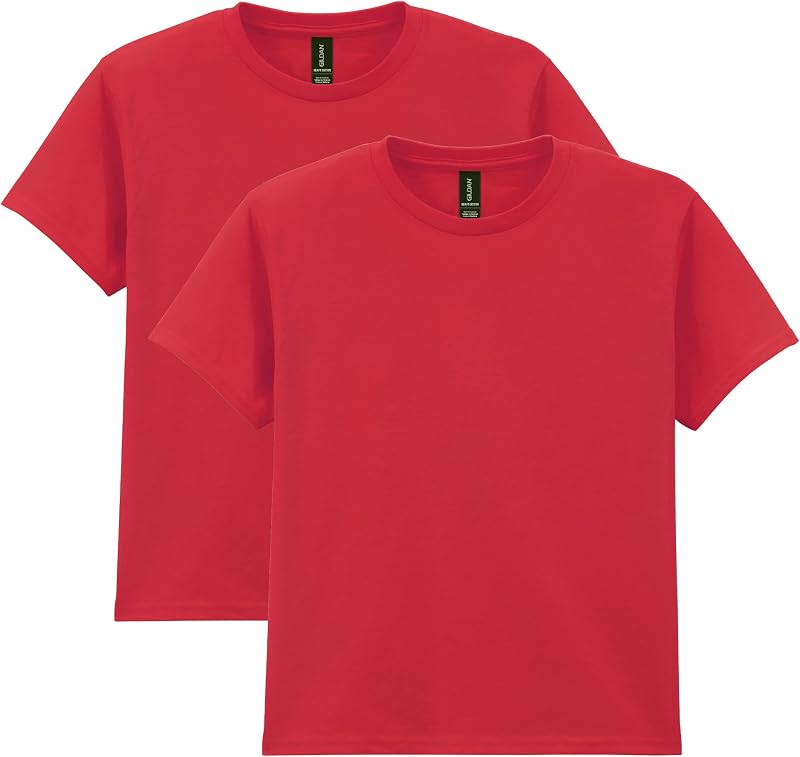 Gildan Unisex-Niño Gildan Joven remera Algodón Pesado, Estilo G5000b, Paquete de 2