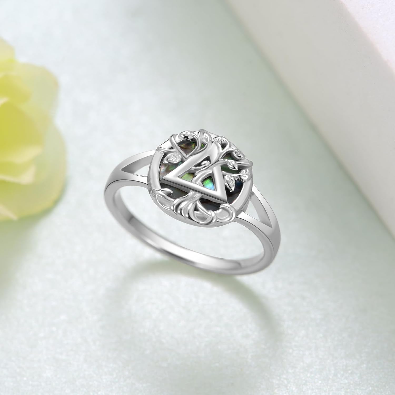 Sobriety Gifts for Women 925 Sterling Silver AA Ring Tree of Life Rings Alcoholics Anonymous Jewelry Sober Gifts for Women Mom - Image 3