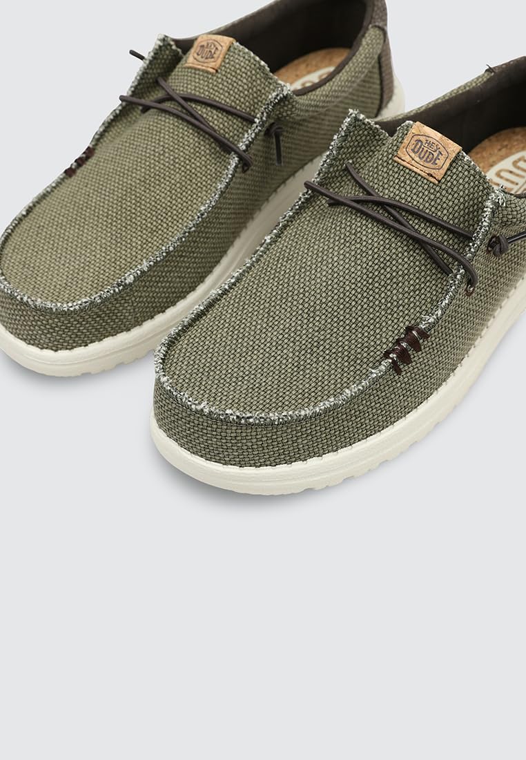 HEYDUDE Wally Braided Mocassins Homme, Vert/Marron - 40003-3CI