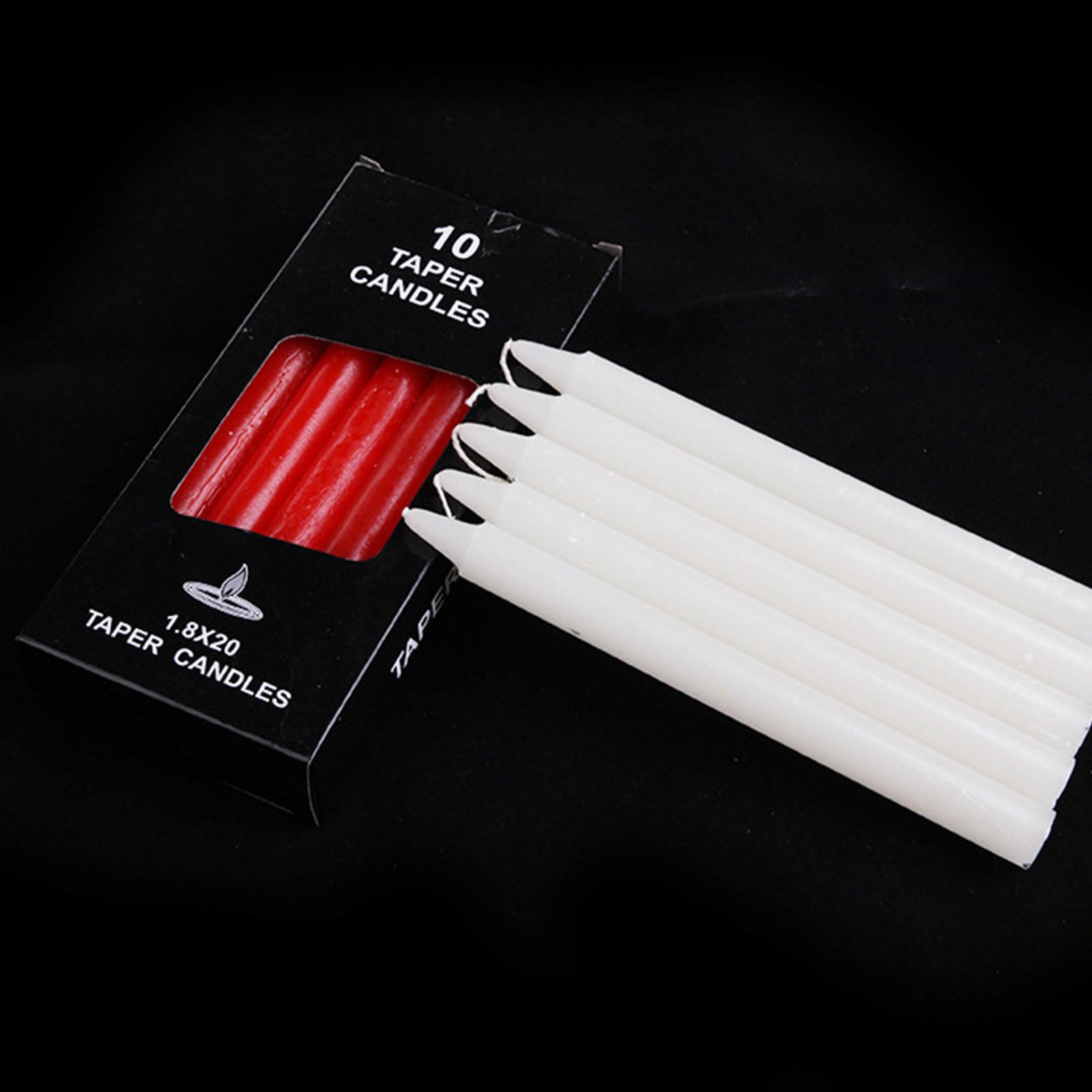 Rustic Stabkerzen 6er Set Weiß - Dinner Kerzen Mit 8 Stunden Brenndauer